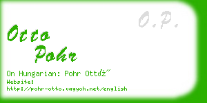 otto pohr business card